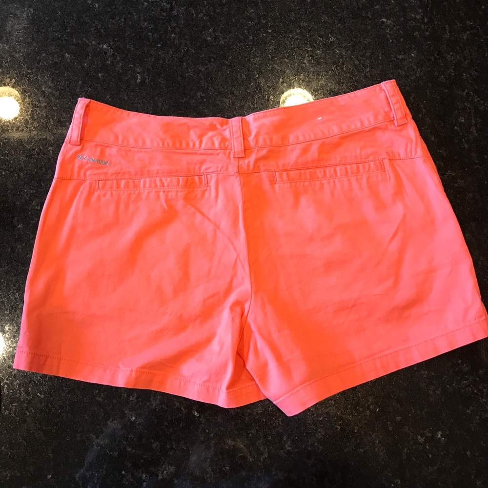 Coral/orange Columbia shorts